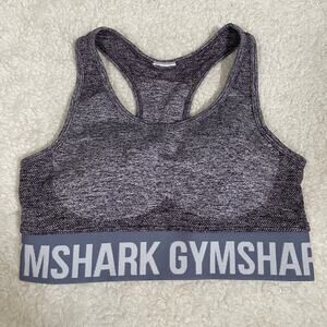 Gymshark Flex Sports Bra Purple Gray Heather Light Support Seamless Activewear S